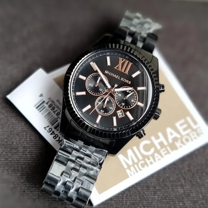 Michael Kors Lexington Chronograph Black Dial Men's Watch | MK8467